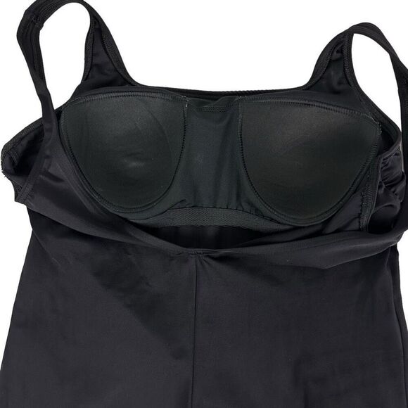 Lands End 12L One-Piece Black Tank Swimsuit - Picture 4 of 7